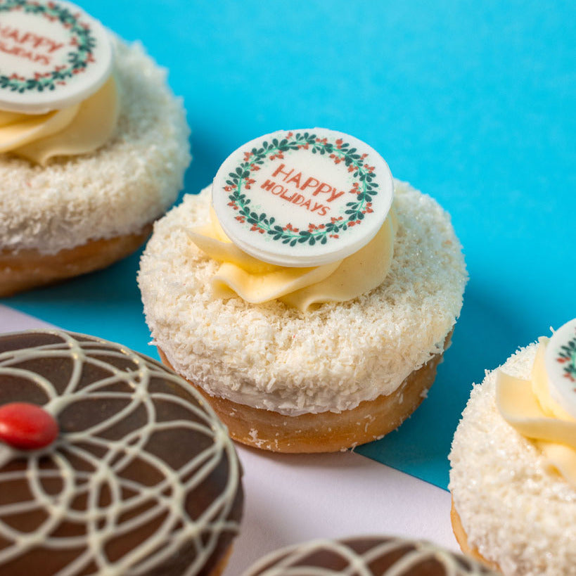 Corporate "Happy Holidays" Mini-Donut Geschenkbox mit Logo