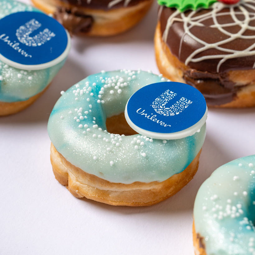 Corporate "Happy Holidays" Mini-Donut Geschenkbox mit Logo