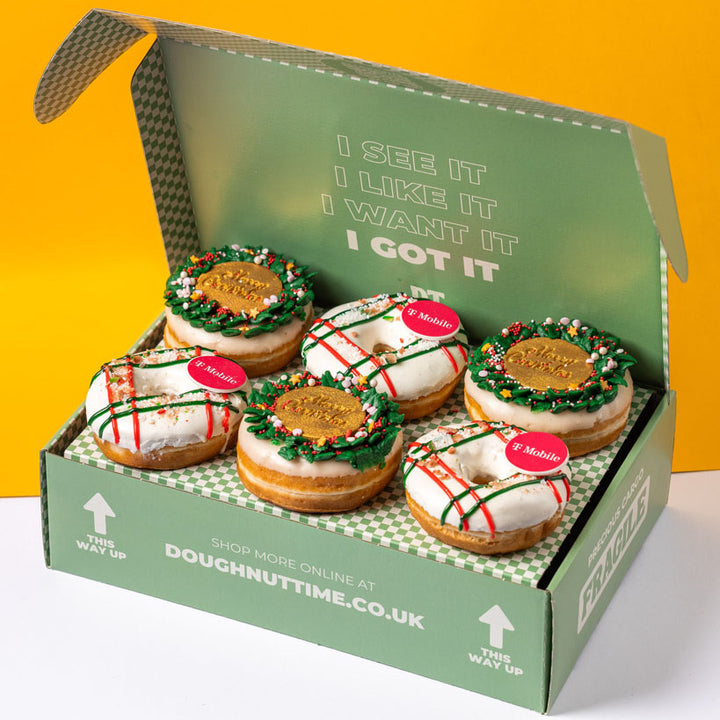 Corporate "Merry Christmas" Donut Geschenkbox mit Logo