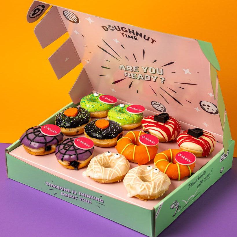 "Corporate Halloween" Mini-Donut Geschenkbox mit Logo (VG)