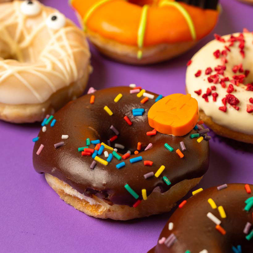 Glutenfreie Halloween Mini-Donut Geschenkbox