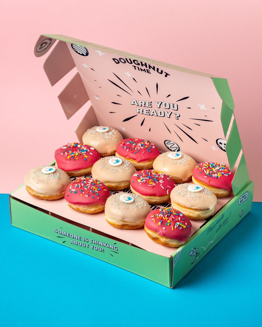 Gender Reveal Mini-Donut Geschenkbox (vegan)