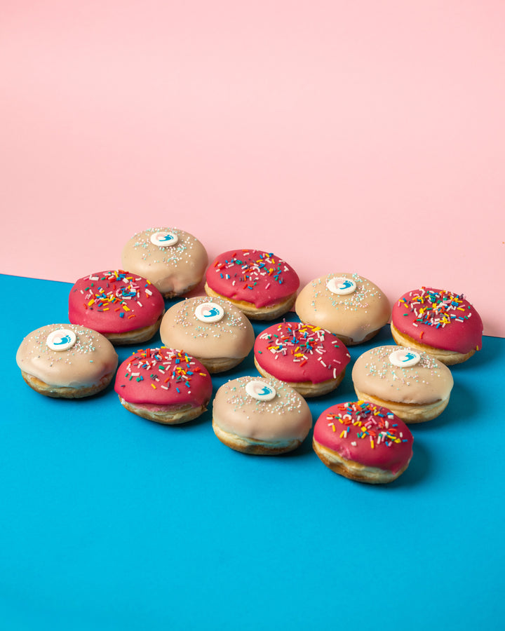 Gender Reveal Mini-Donut Geschenkbox (vegan)