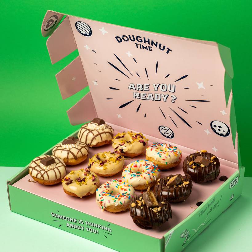 "Choccy Squad" glutenarme Mini Kuchen-Donut Geschenkbox
