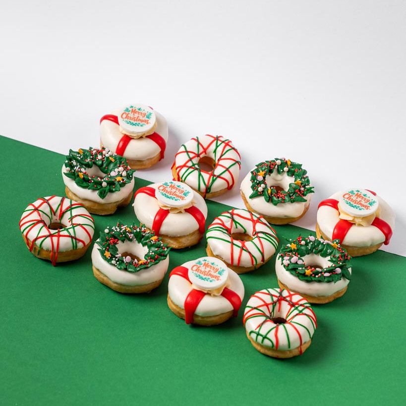 "Vegan Christmas" Mini-Donut Geschenkbox (VG)