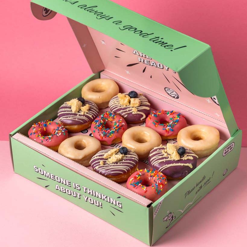 "Pink Party" Mini-Donut Geschenkbox (vegan)