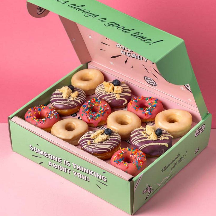 "Pink Party" Mini-Donut Geschenkbox (vegan)