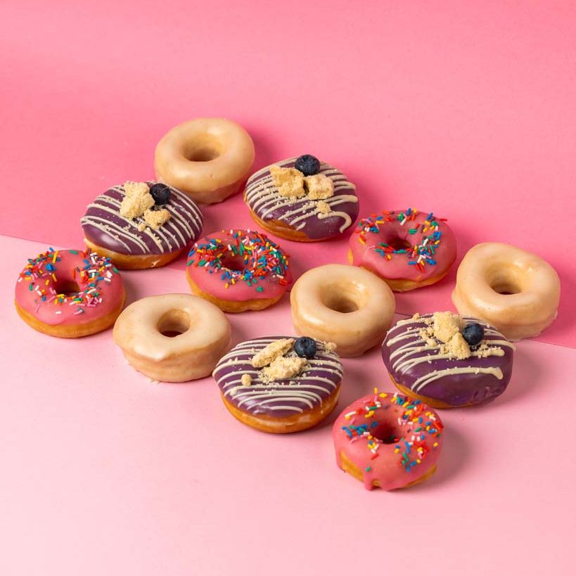 Vegane Mini-Donut Partybox (96 Stück)